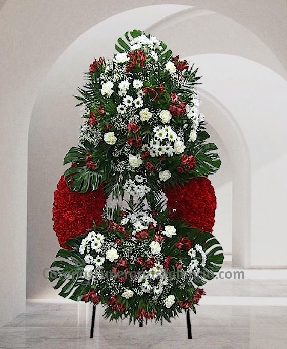 Corona funeraria de clavel rojo especial para Valencia
